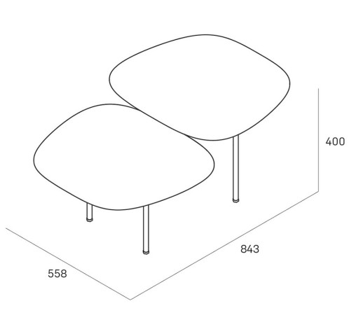 Журнальный столик Step S, 84,3х53,8х40 см. дуб/черный ясень, Zahodi