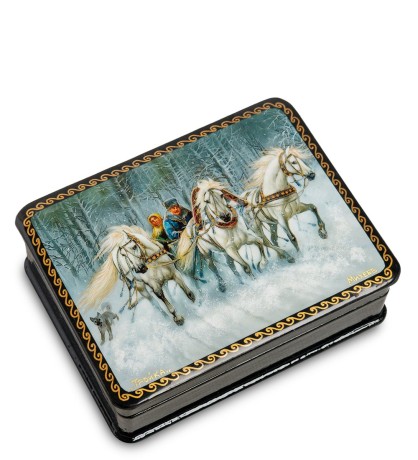 ШК-19/15-C Шкатулка в технике декупаж "Тройка" (10х8х3,5)