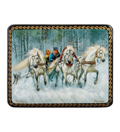 ШК-19/15-C Шкатулка в технике декупаж "Тройка" (10х8х3,5)