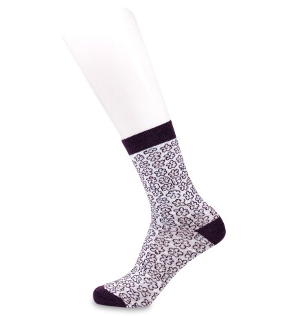 Носки женские Flowers ASW-0001 35-39 бел/фиолет (Artsocks)
