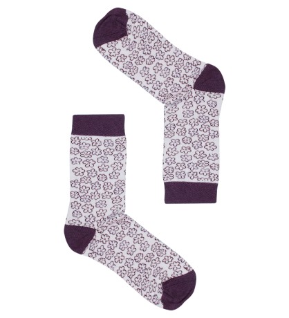 Носки женские Flowers ASW-0001 35-39 бел/фиолет (Artsocks)