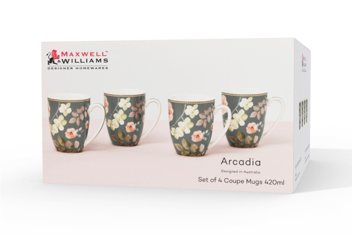 Набор кружек Arcadia, зелёный, 0,42 л. 4 шт. Maxwell & Williams