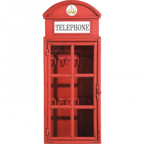 Ключница London Telephone, коллекция "Красная телефонная будка" 24*58*13, Сталь, Стекло, Красный
