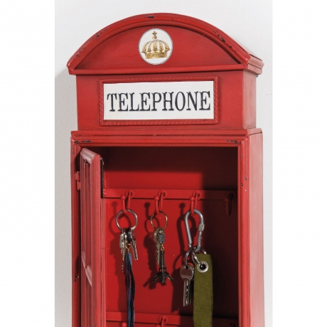Ключница London Telephone, коллекция "Красная телефонная будка" 24*58*13, Сталь, Стекло, Красный