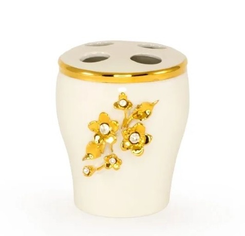 Стакан для зубных щеток, 8,5х10,5 см. EMOZIONI, керамика, swarovski