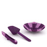 Набор подарочный для приготовления (щипцы кухонные, мерная ложка, пароварка) фиолетовый