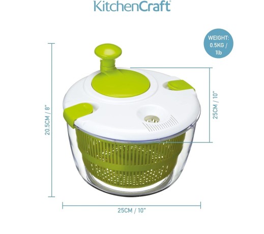 Миска для салата с крышкой TWIST ACTION KC, 25 см. Kitchen Craft