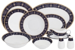 Обеденный сервиз Офелия (кобальт), 6 персон, 27 предметов Emily