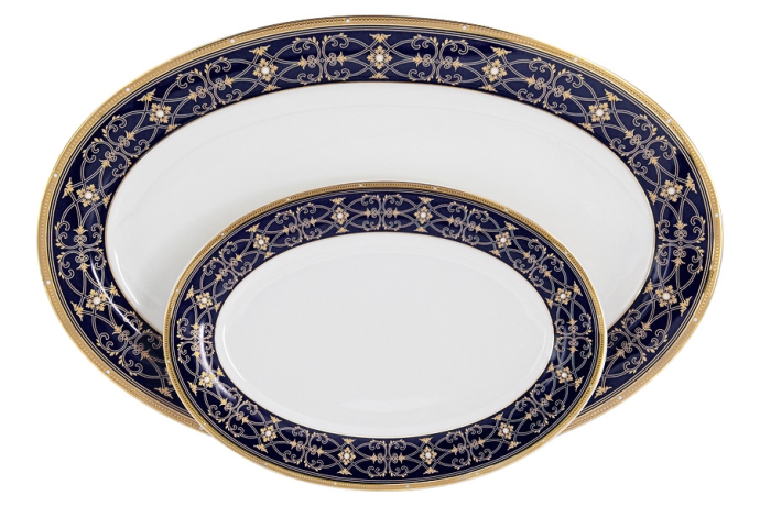 Обеденный сервиз Офелия (кобальт), 6 персон, 27 предметов Emily
