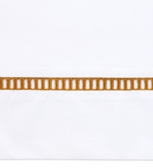 Наволочка с запахом "SAN MARCO", перкаль, 70х70 см. белый/золотой, BOVI