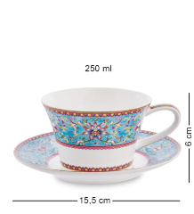 JK-171 Чайный набор на 6 перс. "Арабески" (Arabesca Blue Pavone)
