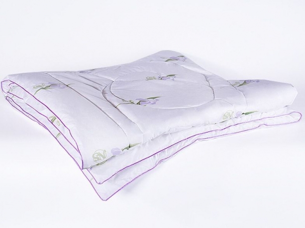 Одеяло  всесезонное с шелковым волокном "Радужный ирис", 172х205 см., из хлопка с фирменным дизайном, Natures
