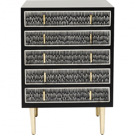 Комод Piano, коллекция "Пианино", ручная работа 60*89*48, МДФ, Верблюжья кость, Полирезин, Латунь, Коричневый