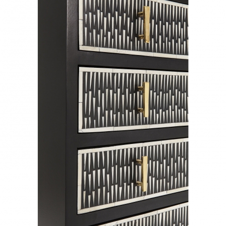 Комод Piano, коллекция "Пианино", ручная работа 60*89*48, МДФ, Верблюжья кость, Полирезин, Латунь, Коричневый