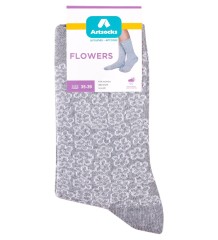 Носки женские Flowers ASW-0001 35-39 сер/бел (Artsocks)