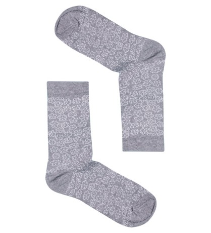 Носки женские Flowers ASW-0001  35-39 сер/бел (Artsocks)
