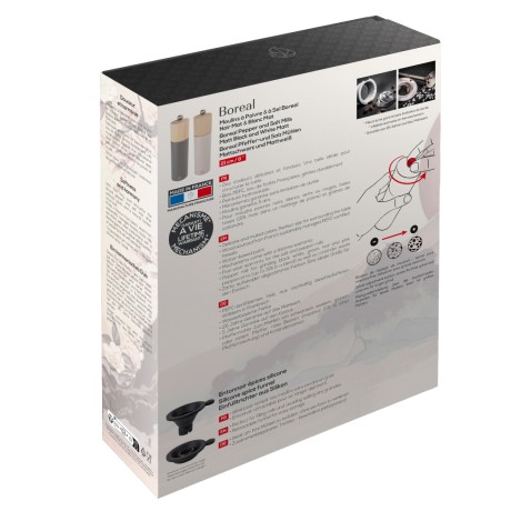 Набор мельниц для соли и перца, цвет: серый и розовый Boreal Peugeot