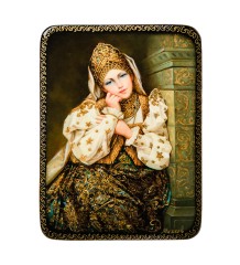 ШК-19/20-B Шкатулка в технике декупаж "У камина" (10х8х3,5)