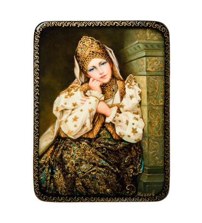 ШК-19/20-B Шкатулка в технике декупаж "У камина" (10х8х3,5)