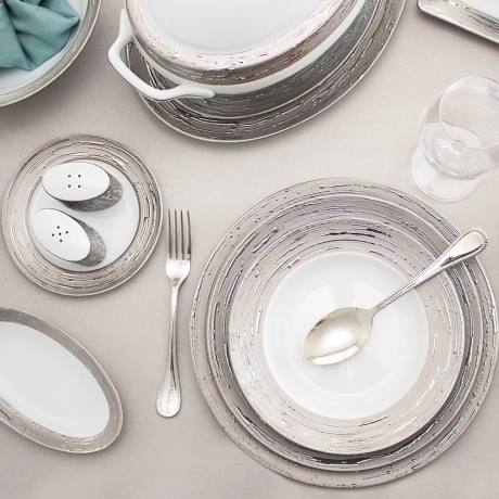 Овальное блюдо, 29x22x2 см. Olympus Argentatus Porcel