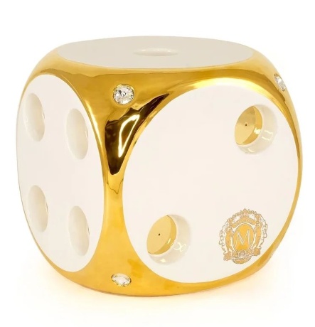 Подсвечник куб, 20 см. CASINO, керамика, swarovski