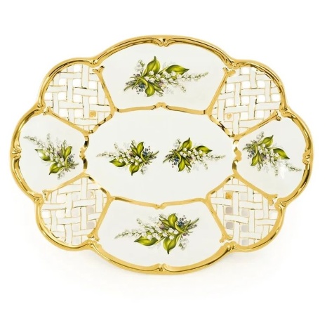 Блюдо на ножках, 41х32х12 см. PRIMAVERA, керамика