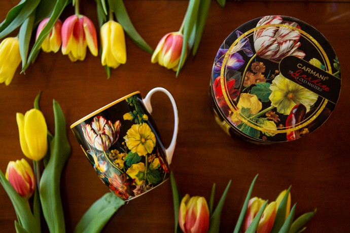 Кружка Натюрморт с тюльпаном, Х. Рейкерс, 0,4 л. Carmani