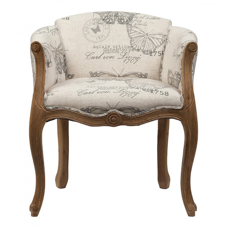 Кресло будуарное бежевое с принтом Cabriole