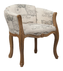 Кресло будуарное бежевое с принтом Cabriole