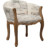 Кресло будуарное бежевое с принтом Cabriole