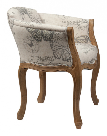 Кресло будуарное бежевое с принтом Cabriole