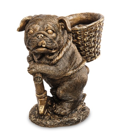 БФ-176 Фигура кашпо "Мопс с корзиной"