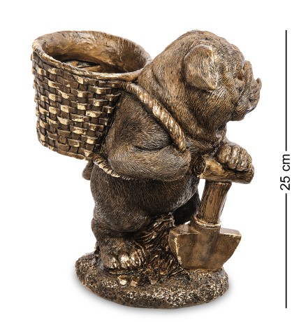 БФ-176 Фигура кашпо "Мопс с корзиной"