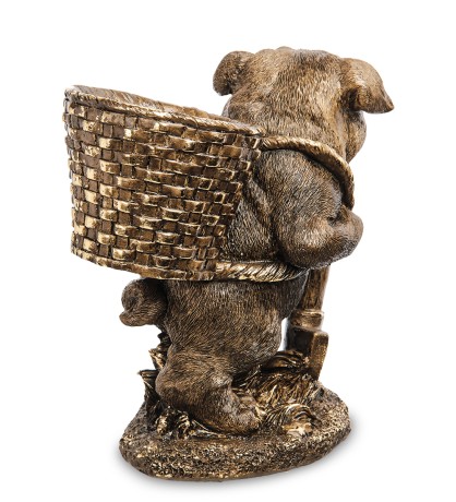 БФ-176 Фигура кашпо "Мопс с корзиной"