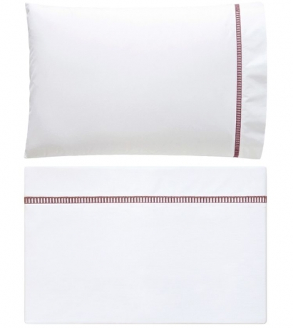 Наволочка с запахом "SAN MARCO", перкаль, 70х70 см. белый/лавандовый, BOVI