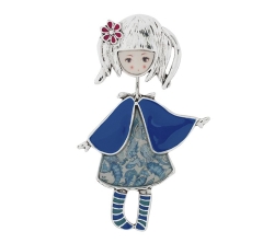Брошь Девочка в манто XZ0989.22 BL/S Shadore