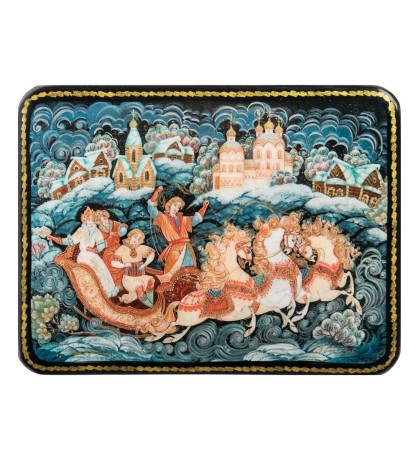 ШК-19/ 3-B Шкатулка в технике декупаж "Тройка" (10х8х3,5)