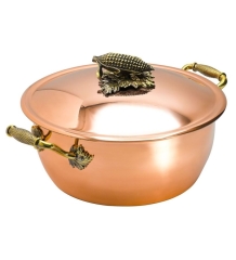 Кастрюля, 3,5 л. медная с луж. с крышкой "Кукуруза"