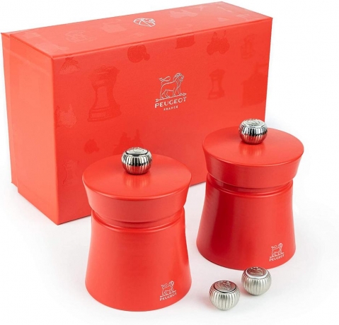 Набор: Мельница для соли и перца, 9 см, цвет красный, BAYA Peugeot