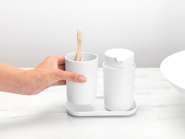 Набор аксессуаров для ванной комнаты ReNew, 3 пр., Белый Brabantia