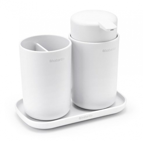 Набор аксессуаров для ванной комнаты ReNew, 3 пр., Белый Brabantia