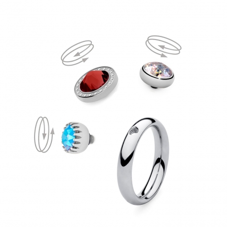 Кольцо - база Basic small silver 16,5 мм 627041 S Qudo