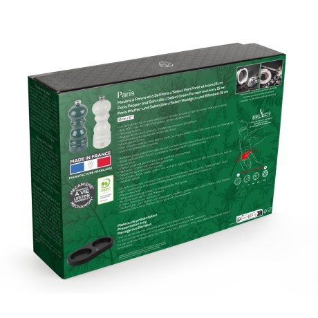 Набор мельниц для соли и перца, цвет: зеленый и слоновая кость Peugeot