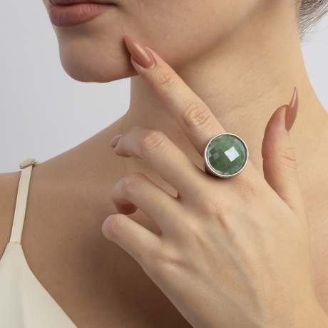 Кольцо pearl green quartz 18 мм. Possebon