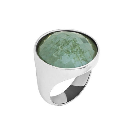 Кольцо pearl green quartz 18 мм. Possebon