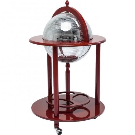 Глобус Bar Disco, коллекция "Диско-Бар" 46,8*90*46,8, Эвкалипт, МДФ, Сталь, Стекло, АБС-пластик, Красный