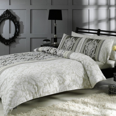 Комплект постельного белья TAC SATIN, 1,5 сп. Hazel, серый