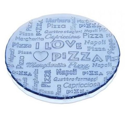 Блюдо голубое, 32,5 см. I love pizza IVV