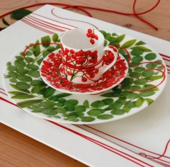 Чашка с блюдцем кофейная, 100 мл. FIL ROUGE BACCHE Taitu