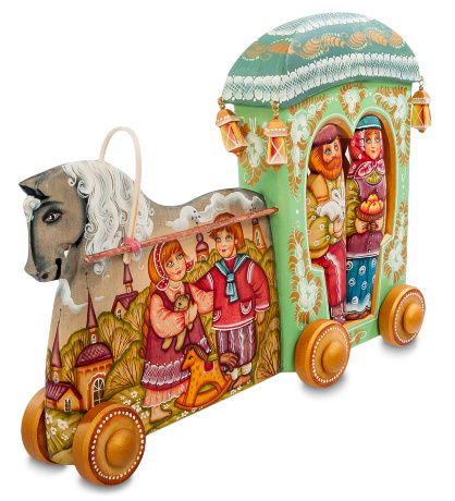 РД- 10/18 Фигурка резная "Прогулка" бол. художественная роспись